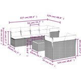 vidaXL 8-dijelni set vrtnih sofa od poliratana s jastucima bež | shoptok.hr