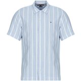 Tommy Hilfiger LINEN BLEND STRIPED SS RF SHIRT Plava cijene