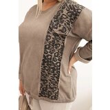 Kesi Włoski Women's Plus Size washed hoodie with a print graphite | Shoptok.si