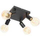 QAZQA Moderna točka črna kvadratna 4-light - Facil | Shoptok.si