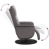  Masažni naslonjač od umjetne kože s osloncem za noge sivi | shoptok.hr