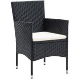 vidaXL 9-dijelni vrtni blagovaonski set od poliratana s jastucima crni | shoptok.hr