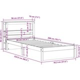 Okvir kreveta s uzglavljem bez madraca bijeli 90x200 cm | shoptok.hr