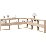  Knjižnica vzglavje L-oblike 200 cm trdna borovina | Shoptok.si
