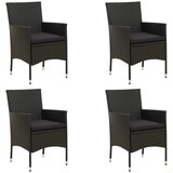 Maison Chic Vrtni stoli - Stol za vrt z blazinami 4 kosi poli ratan črni JS2243, (21876731) | Shoptok.si