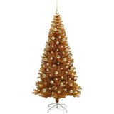 vidaXL Božično drevo med 300 LED z stojalom Zlata 180 cm PET | Shoptok.si