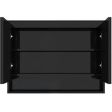  Kupaonski ormarić s ogledalom 80 x 15 x 60 cm MDF sjajni crni | shoptok.hr