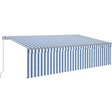  Tenda na ručno uvlačenje s roletom 5 x 3 m plavo-bijela | shoptok.hr