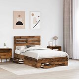  Krevetna konstrukcija Staro drvo 120 x 190 cm Konstruirano drvo Smeđa 196 x 123 x 100 cm | shoptok.hr