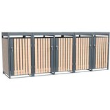  Westman - Spremište za 5 kanti za smeće s krovom za biljke Planta | 5x240L | 84x332x124 cm - BRANDED IN GERMANY | shoptok.hr