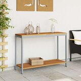 vidaXL Zunanja miza Naravna in siva 35x110x75 cm Trden les in jeklo, (22015874) | Shoptok.si