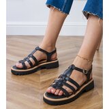 Gemre Black gladiator sandals with a buckle Dunara | ePonuda.com