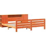 vidaXL Posteljni okvir brez vzmetnice vošč. rjav 180x200 cm borovina | Shoptok.si