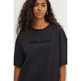 Miss Sixty Bombažna kratka majica 6L2SJ2120000 SJ2120 T-SHIRT ženska, črna barva, 6L2SJ2120000