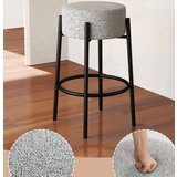 Kuhinja > Barski stoli Barski stol, višina 68 cm, oblazinjen stol z oporo za noge - siv | Shoptok.si