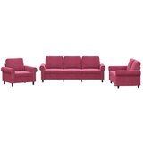vidaXL 3-dijelni set sofa s jastucima crvena boja vina baršunasti Cijene