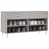  Klupa za cipele siva boja hrasta 102x35x55 cm konstruirano drvo | shoptok.hr