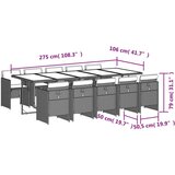  11-dijelni vrtni blagovaonski set s jastucima poliratan smeđi | shoptok.hr