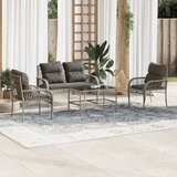 Maison Chic Seti vrtnega pohištva - Vrtna garnitura - Vrtni pohištvo set 4-delna z blazinami siv poli ratan, (21816850) | Shoptok.si