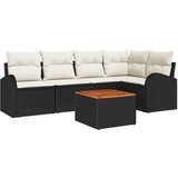 vidaXL 6-delni vrtni sofa set z blazinami črno poli ratan akacija Cene