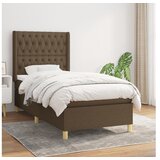  Box spring postelja z vzmetnico temno rjava 100x200 cm blago | Shoptok.si
