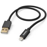 Hama polnilni/podatkovni kabel USB-A - Lightning, tekstilni, 1,5 m, črne barve, (5000279440) | Shoptok.si