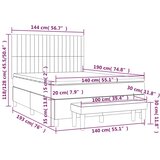  s oprugama i madracem crni 140 x 190 cm baršunasti | shoptok.hr