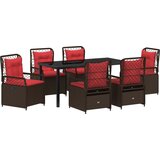 vidaXL Vrtni set za objed 7 pcs Smeđa poliratan | shoptok.hr
