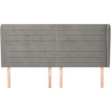  Uzglavlje s ušima svjetlosivo 203x23x118/128 cm baršunasto | shoptok.hr