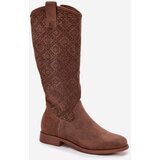 S. BARSKI Women's Ankle Boots with Mesh Pattern on Flat Heel S Baraski HY52 534 Brown | Shoptok.si