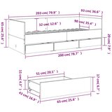  Dnevni krevet s ladicama bez madraca crni 90x200 cm | shoptok.hr