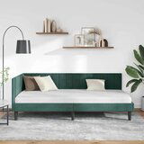  Kutni okvir kreveta Tamnozelena 100 x 200 cm Baršun | shoptok.hr