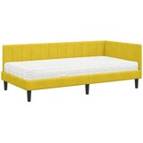  Kutni krevetni okvir s madracem 2 kom. Žuta 90 x 200 cm Baršun | Shoptok.si