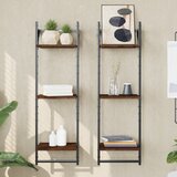  Zidne police s prečkama 2 kom smeđa boja hrasta 30x25x100 cm | shoptok.hr