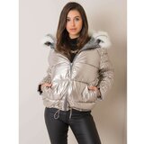 Fashion Hunters Zimska srebrno-bež zimska jakna sa krznom cene