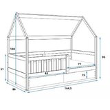 Molarem Home Drveni dječji krevet Smart 2 House s kliznom ladicom - 160x80 - bukva | shoptok.hr