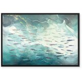  Slika - School of small fish 120x80 U crnom drvenom okviru | shoptok.hr
