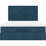  Ottoman krevet s madracima i LED diodama tamnoplavi 140x200 cm baršun | shoptok.hr