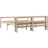  Postelja za starejše z vzglavjem 200x200 cm trdna borovina, (21303671) | Shoptok.si