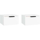 vidaXL Stenske nočne omarice 2 kosa bele 34x30x20 cm | Shoptok.si