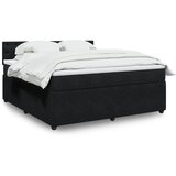 vidaXL Box spring postelja z vzmetnico črna 180x200 cm žamet | Shoptok.si