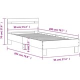  Okvir kreveta s uzglavljem crni 90 x 200 cm konstruirano drvo | shoptok.hr