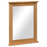 vidaXL Ogledalo medeno rjava 55,5 x 5 x 70 cm Trdna borovina | Shoptok.si