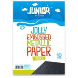 Junior jolly Embossed Metallic Paper, papir metalik reljefni, A4, 250g, 10K, odaberite Crna Cene