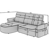 ELTAP Rumena/rjava žametna raztegljiva/s prostorom za shranjevanje kotna sedežna garnitura (desni kot/z ležalnikom) Beneth – | Shoptok.si