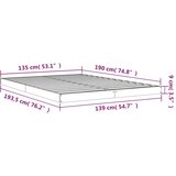  Okvir za krevet od masivnog drva 135 x 190 cm bračni | shoptok.hr