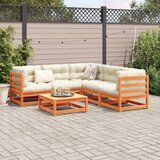  6-dijelni set vrtnih sofa s jastucima voštano smeđi od borovine | shoptok.hr