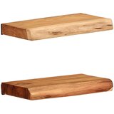  Zidne police 2 kom 30x20x3,5 cm od masivnog bagremovog drva | shoptok.hr