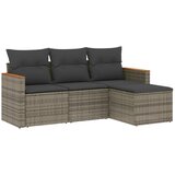 Maison Chic Seti vrtnega pohištva - Vrtna garnitura - Vrtni pohištvo set 4-delna z blazinami siv poli ratan, (21821019) | Shoptok.si