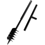 Crna čelična burgija za zemlju sa svrdlom i ručkom 120mm dupla spirala | shoptok.hr
